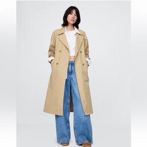 GAP Women's Beige Double-Breasted Trench Coat